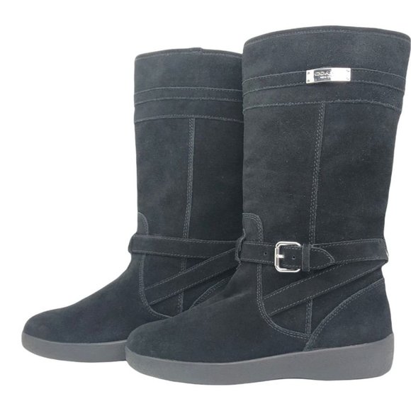 Coach Black Tallulah Suede Leather Winter Boots Size 7 - Picture 4 of 6